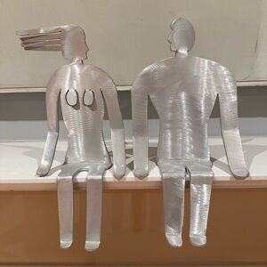 SIGNED Fred Garbotz Metal Sculpture Signed by Artist of A Couple Sitting